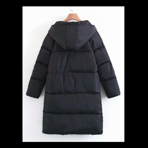 Single Breasted Hooded Puffer Coat - Picture 4 of 8